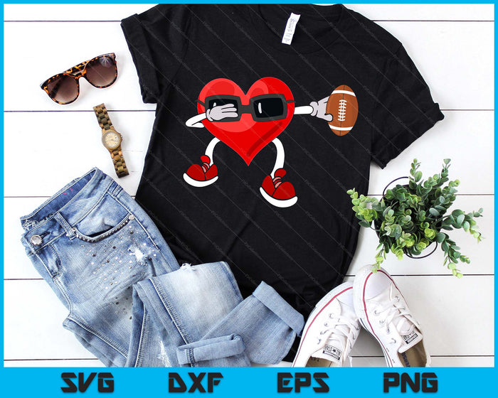 American Football Valentines Day Dabbing Heart Kids Boys SVG PNG Digital Printable Files