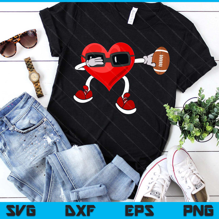 American Football Valentines Day Dabbing Heart Kids Boys SVG PNG Digital Printable Files