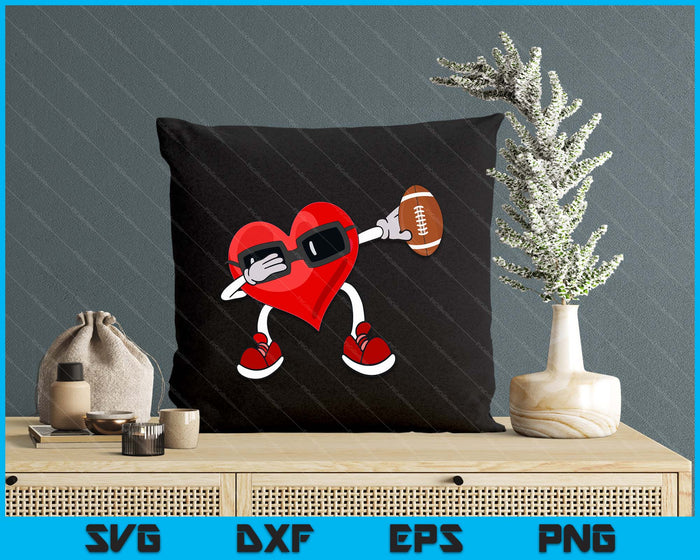 American Football Valentines Day Dabbing Heart Kids Boys SVG PNG Digital Printable Files