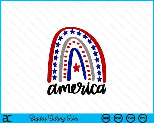 American Rainbow 4th Of July SVG PNG Digital Cutting Files