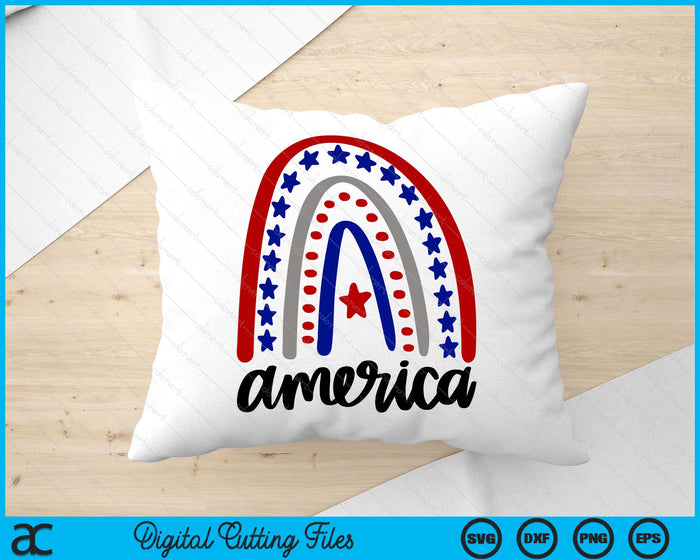 American Rainbow 4th Of July SVG PNG Digital Cutting Files