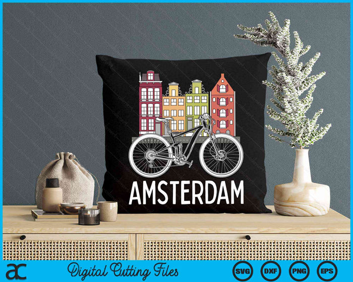 Amsterdam Netherlands Retro Bicycle Bike Gift SVG PNG Digital Cutting Files