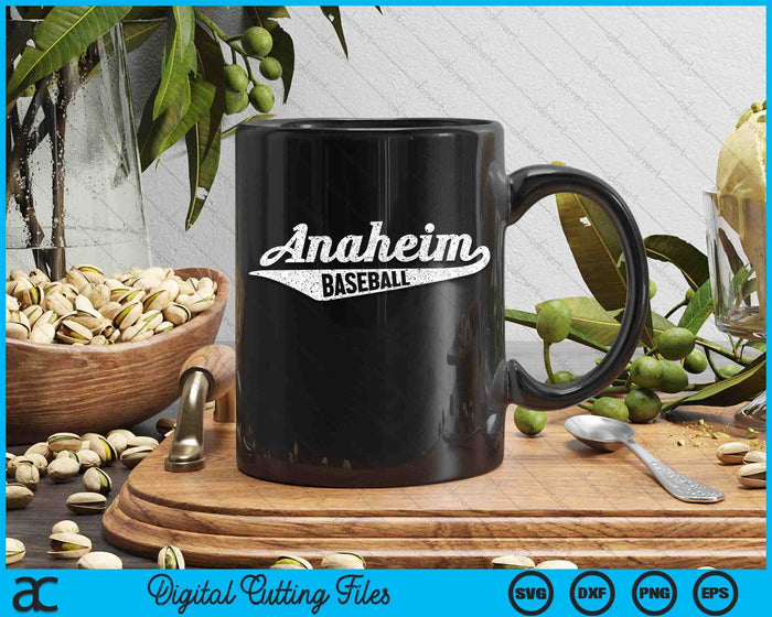 Anaheim honkbal script Vintage noodlijdende SVG PNG digitale snijbestanden