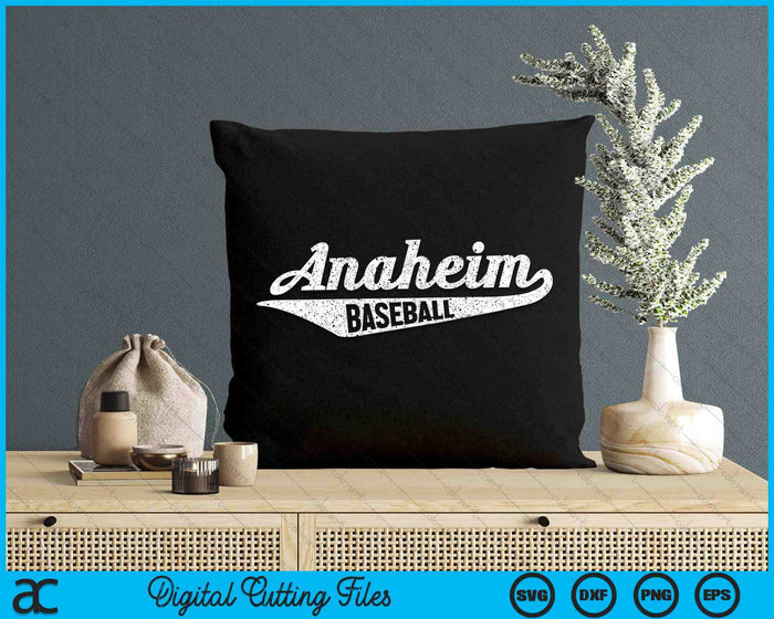 Anaheim honkbal script Vintage noodlijdende SVG PNG digitale snijbestanden