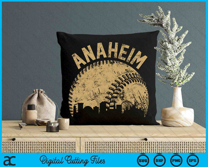 Anaheim Baseball Skyline Player Coach Fan SVG PNG Digital Printable Files