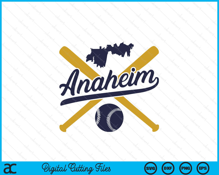 Anaheim Baseball Vintage Wisconsin Pride Love City SVG PNG Digital Cutting Files