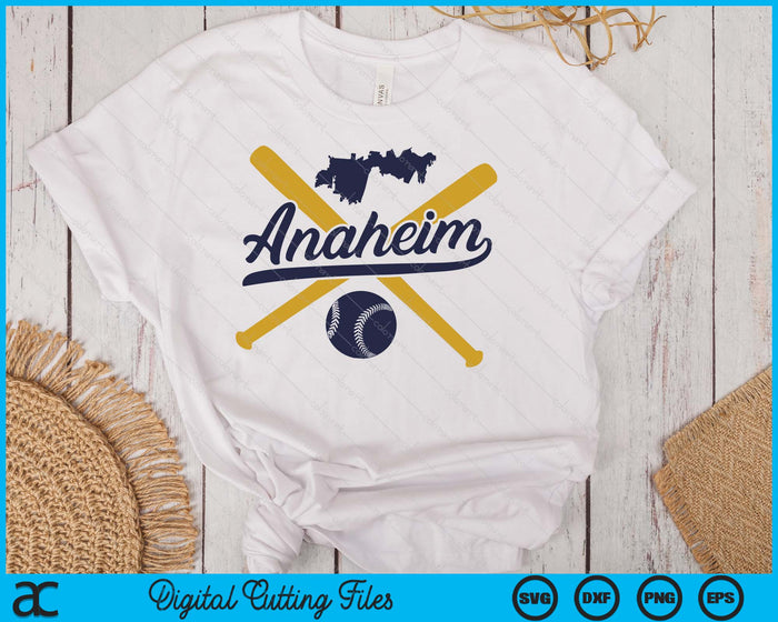 Anaheim Baseball Vintage Wisconsin Pride Love City SVG PNG Digital Cutting Files