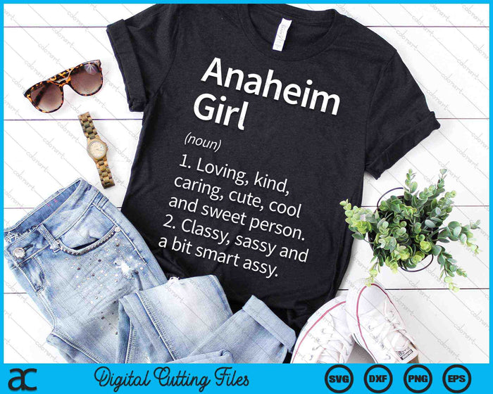 Anaheim Girl CA California Home Roots SVG PNG Cortar archivos imprimibles