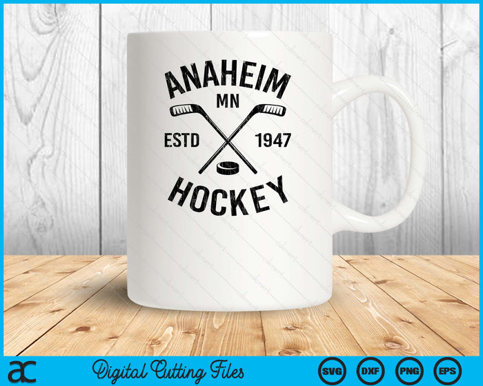 Anaheim Minnesota Ice Hockey Sticks Vintage Gift SVG PNG Digital Cutting Files