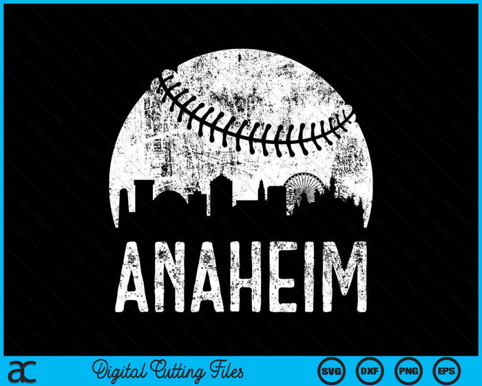 Anaheim Skyline Vintage Anaheim Baseball SVG PNG Digital Cutting Files