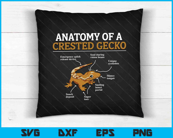 Anatomy Of A Crested Gecko SVG PNG Digital Cutting Files