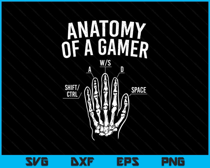 Anatomy Of A Gamer Gaming Video Game Lover Console Gaming SVG PNG Digital Printable Files