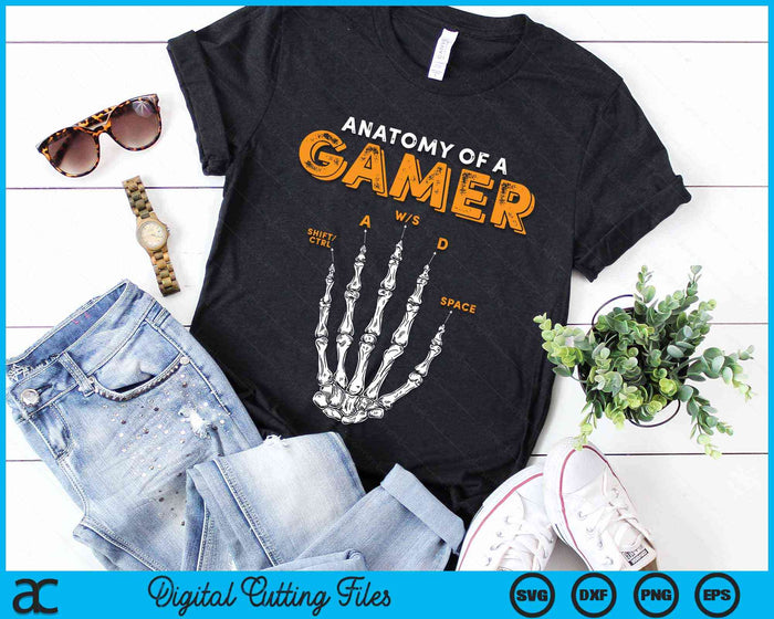 Anatomy Of A Gamer Skeleton Hand SVG PNG Digital Cutting Files