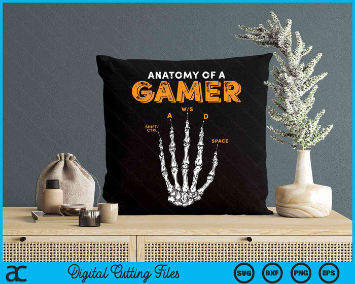 Anatomy Of A Gamer Skeleton Hand SVG PNG Digital Cutting Files