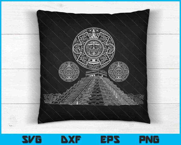 Ancient Sacred Mayan Aztec Calendar Pyramid Geometry SVG PNG Digital Cutting Files