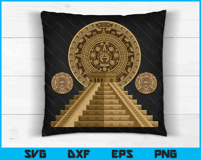 Ancient Sacred Mayan Aztec Calendar Pyramid Geometry SVG PNG Digital Cutting Files