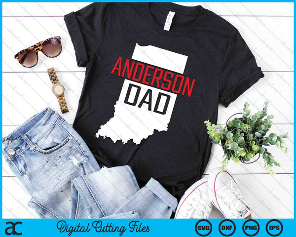 Anderson Dad Indiana State Map SVG PNG Digital Printable Files