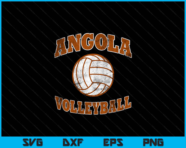 Angola Volleyball Vintage Distressed SVG PNG Digital Cutting Files