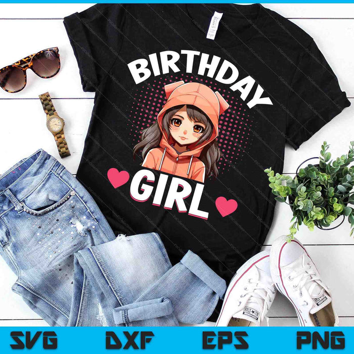 Anime Manga Birthday Girl Birthday SVG PNG Digital Printable Files