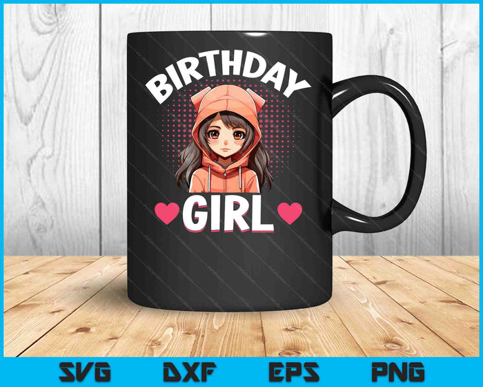 Anime Manga Birthday Girl Birthday SVG PNG Digital Printable Files