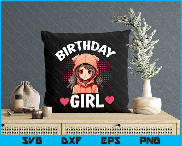 Anime Manga Birthday Girl Birthday SVG PNG Digital Printable Files