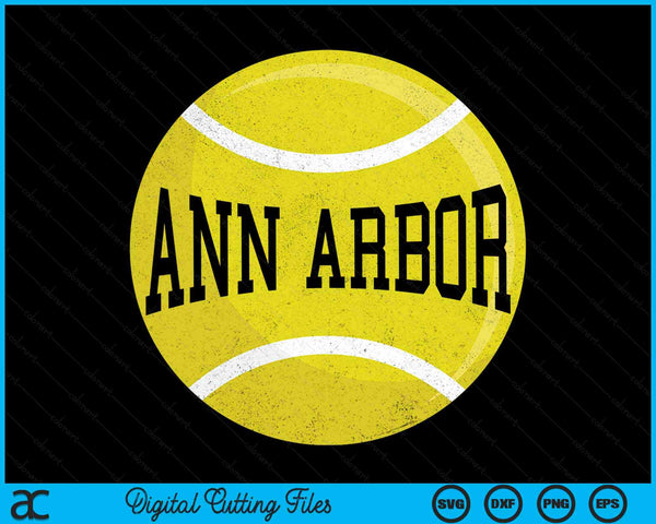 Ann Arbor Tennis Fan SVG PNG Digital Cutting Files