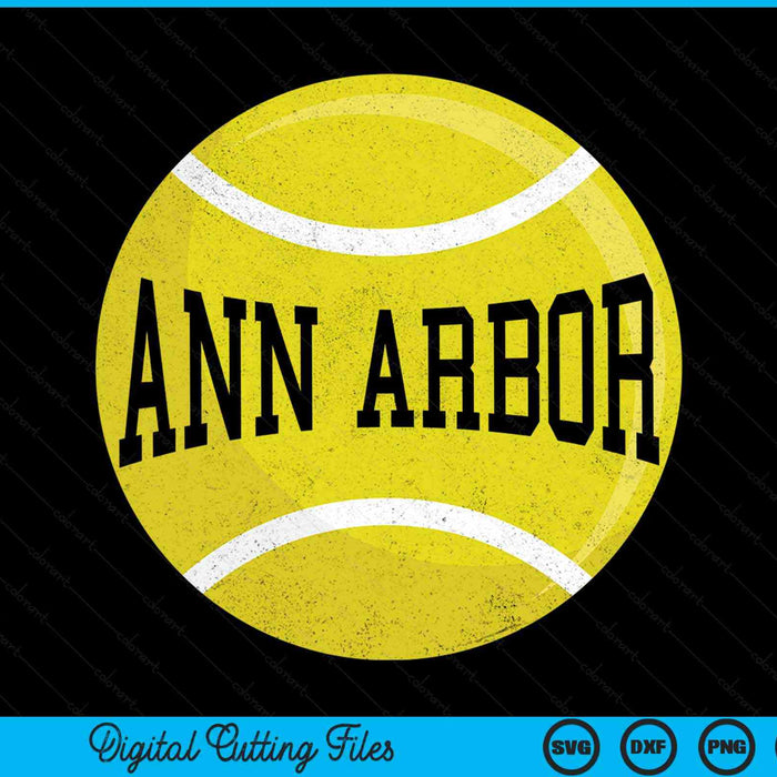 Ann Arbor Tennis Fan SVG PNG Digital Cutting Files