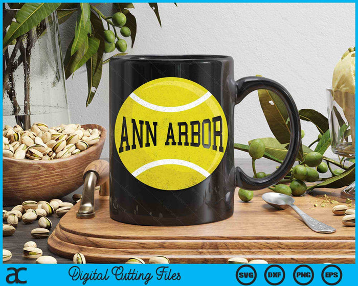 Ann Arbor Tennis Fan SVG PNG Digital Cutting Files