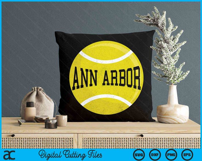 Ann Arbor Tennis Fan SVG PNG Digital Cutting Files