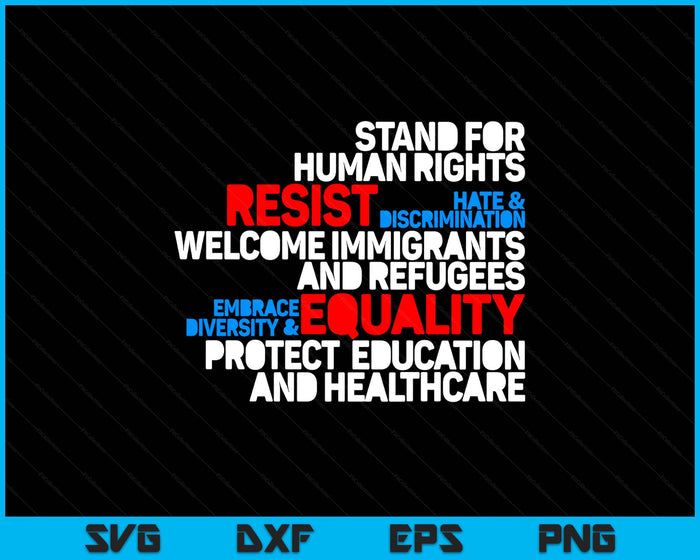 Anti Trump Protest Human Rights Resist SVG PNG Digital Printable Files