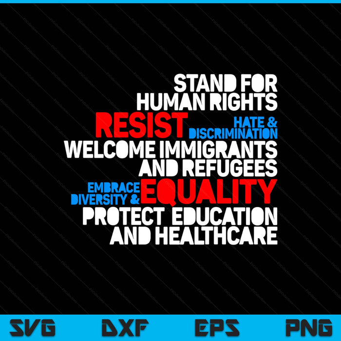 Anti Trump Protest Human Rights Resist SVG PNG Digital Printable Files