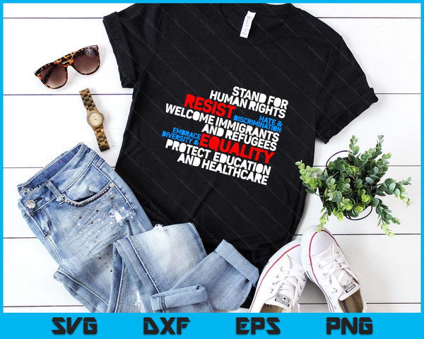 Anti Trump Protest Human Rights Resist SVG PNG Digital Printable Files