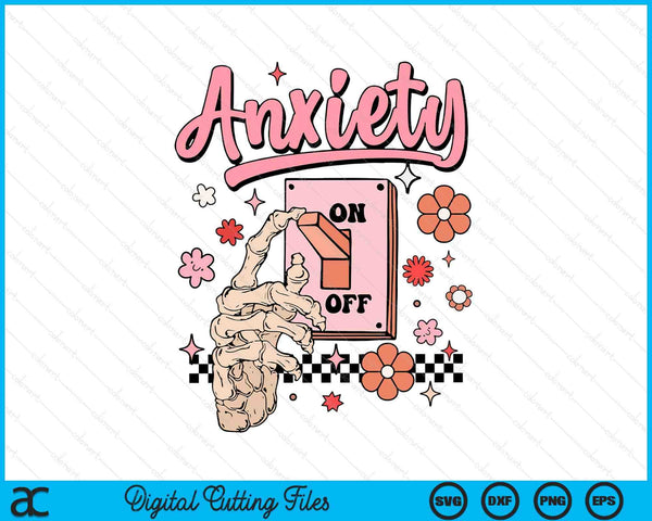 Anxiety on switch on off mental health awareness SVG cut file