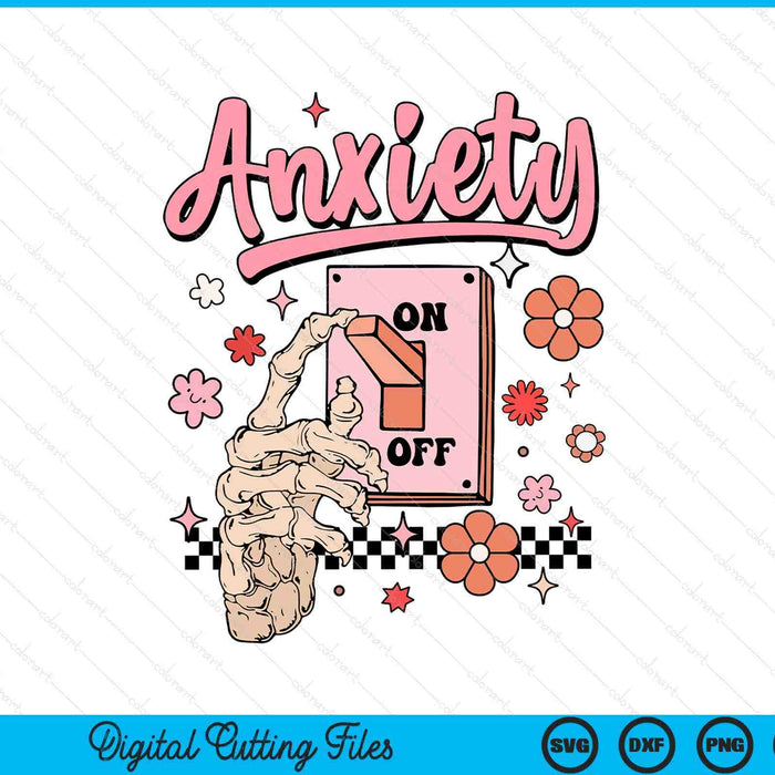 Anxiety on switch on off mental health awareness SVG cut file