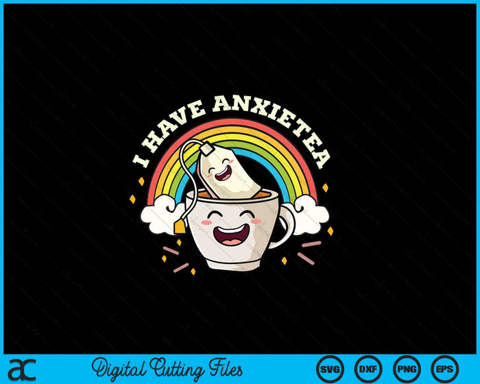 Anxiety Tea Kawaii SVG PNG Digital Printable Files