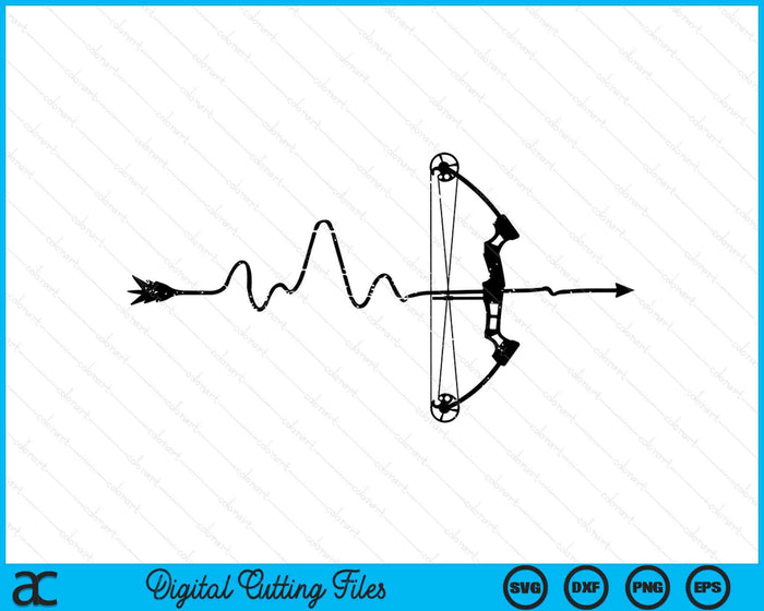 Archer Heartbeat Archery Bow Arrow Bowhunting Hunting SVG PNG Digital Printable Files