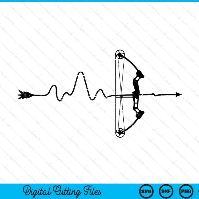 Archer heartbeat archery bow arrow bowhunting hunting SVG cut file