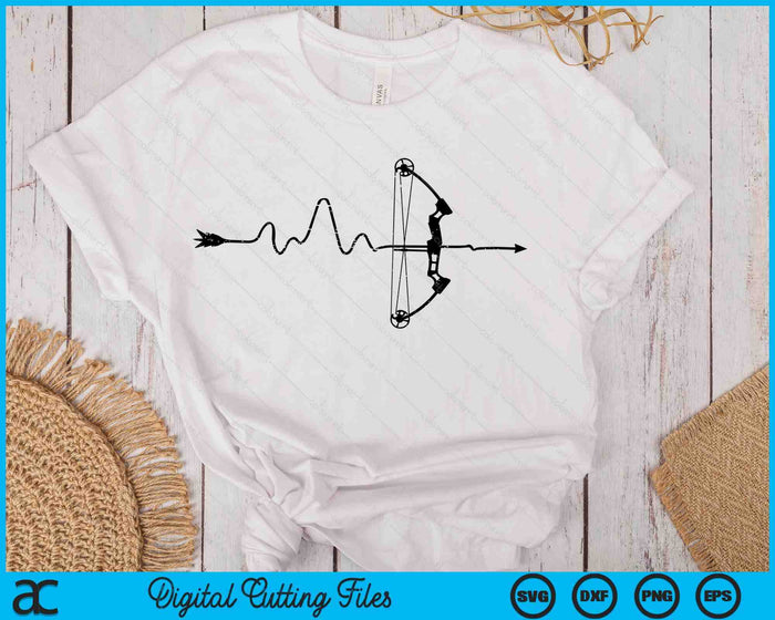 Archer Heartbeat Archery Bow Arrow Bowhunting Hunting SVG PNG Digital Printable Files