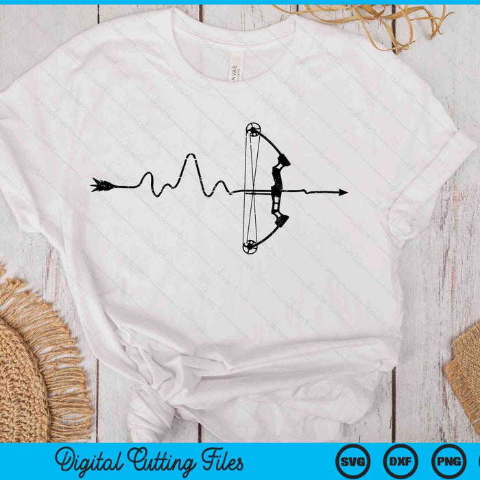 Archer Heartbeat Archery Bow Arrow Bowhunting Hunting SVG PNG Digital Printable Files