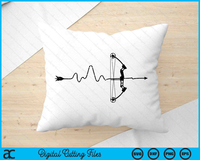 Archer Heartbeat Archery Bow Arrow Bowhunting Hunting SVG PNG Digital Printable Files