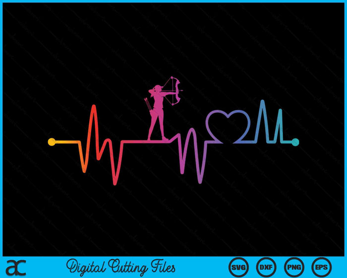 Archery Heart Wave Tee Archery Lover Design SVG PNG Digital Cutting Files