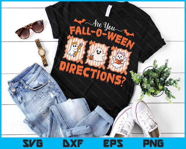 Are You Fall O Ween Directions Fall Teacher Halloween Ghost SVG PNG Digital Printable Files