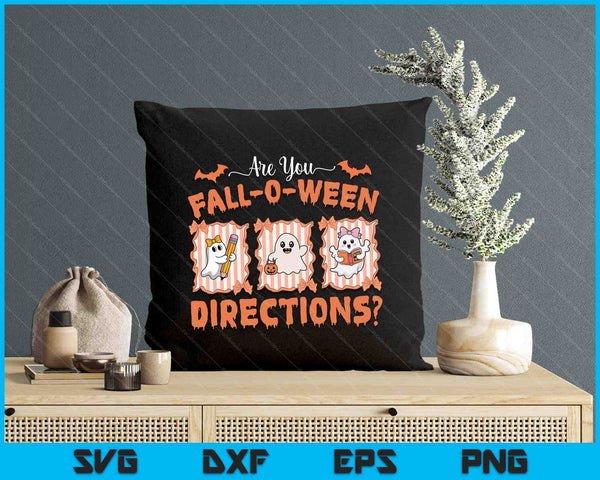 Are You Fall O Ween Directions Fall Teacher Halloween Ghost SVG PNG Digital Printable Files