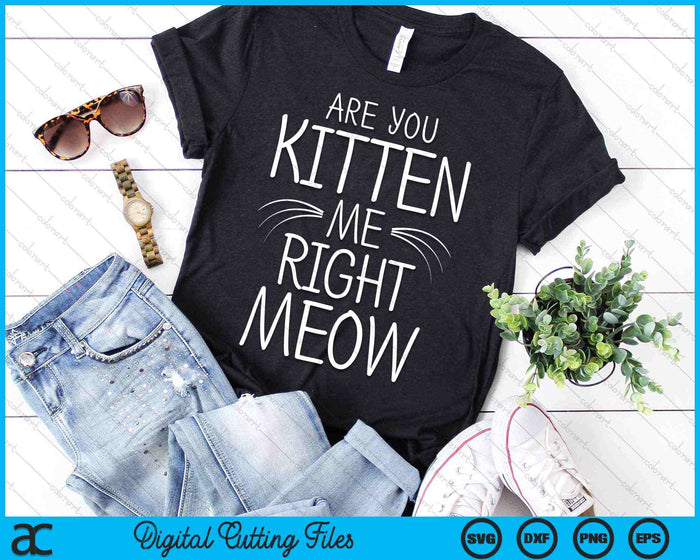 Bent u Kitten Me Right Miauw kat grap snorharen SVG PNG digitale snijbestanden