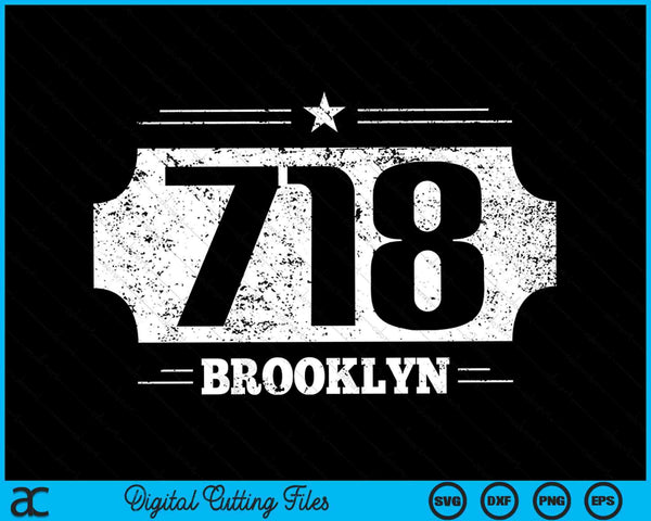 Area Code 718 Brooklyn SVG PNG Digital Cutting Files