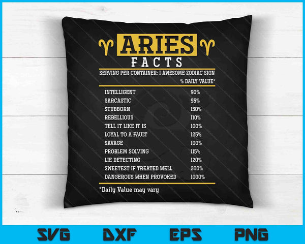Aries Facts Zodiac Sign SVG PNG Digital Cutting Files