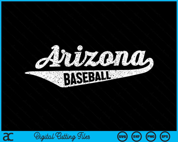 Arizona honkbal script Vintage noodlijdende SVG PNG digitale snijbestanden 