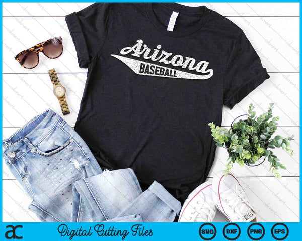 Arizona honkbal script Vintage noodlijdende SVG PNG digitale snijbestanden 