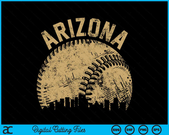 Arizona Baseball Skyline Player Coach Fan SVG PNG Digital Printable Files