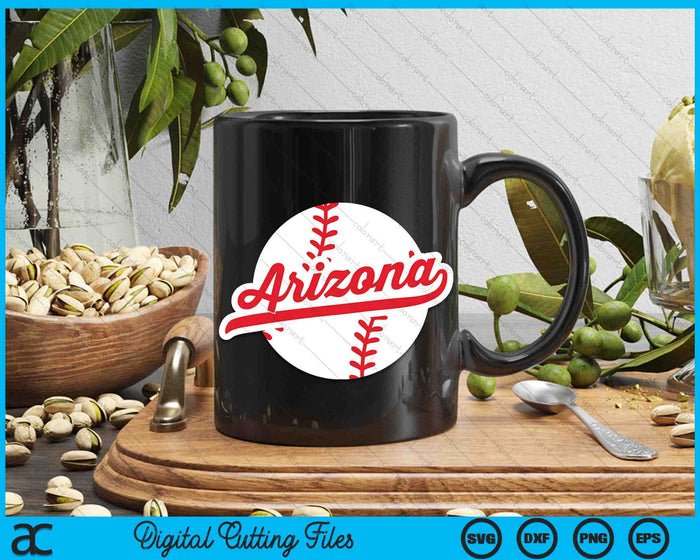 Arizona Baseball Vintage Arizona Pride Love City Red SVG PNG digitale snijbestanden